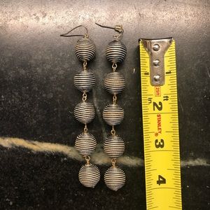 Black and white stripe earrings